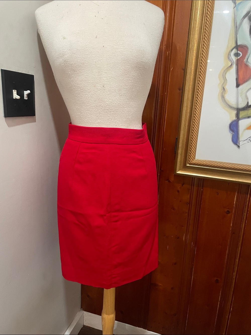 Moschino Bright Red Pencil Skirt